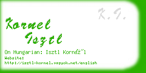 kornel isztl business card